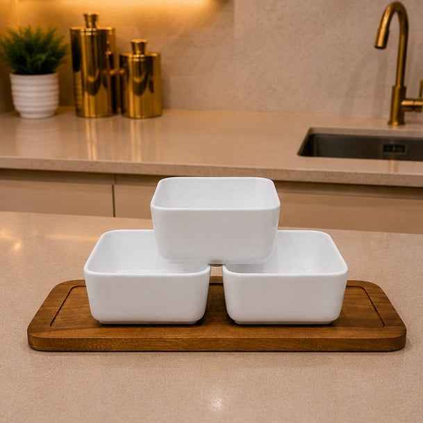 WOOD CONDIMENT TRAY