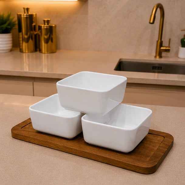 WOOD CONDIMENT TRAY